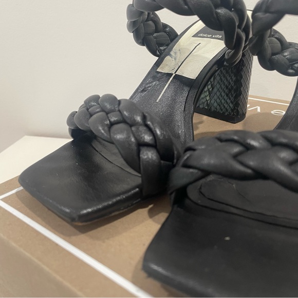 Dolce Vita PAILY Black Heels Braided Design - Picture 8 of 16